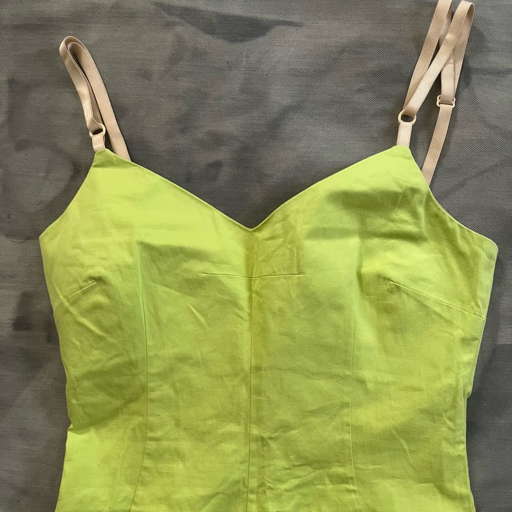 Dolce and Gabbana Lime Green Mini Dress - Picture 2 of 6